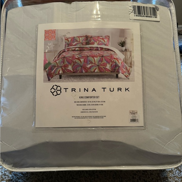 TRINA TURK king size comforter set! Rainbow beauty! - Picture 2 of 3